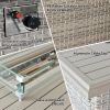 Outdoor Wicker Gas Fire Table, Patio Propane Gas Fire Pit w Aluminum Tabletop,Glass Wind Guard - as Pic