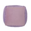 Moloney Modern Microfiber Chenille Square Pouf, Lavender - as Pic