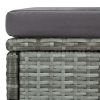 6 Piece Patio Lounge Set with Cushions Poly Rattan Gray - Gray