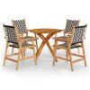 5 Piece Patio Dining Set Solid Wood Acacia - Brown