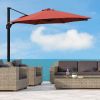 11FT Deluxe Patio Aluminum Umbrella with Weight Base - as Pic