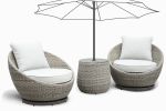 Cozy Outdoor Set - Swivel Woven Chairs, Side Table - All-Weather Resin Wicker, Powder-Coated Aluminum, Fully Assembled - as Pic
