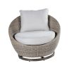 Cozy Outdoor Set - Swivel Woven Chairs, Side Table - All-Weather Resin Wicker, Powder-Coated Aluminum, Fully Assembled - as Pic