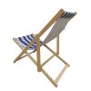 Populus wood sling chair blue Stripe Broad  Dark blue Strip - Dark blue