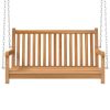 Swing Bench Solid Teak Wood 44.9"x23.6"x25.2" - Brown
