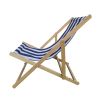 Populus wood sling chair blue Stripe Broad  Dark blue Strip - Dark blue