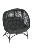 56 H x 50 W x 26 D Outdoor Black Cozy Pumpkin Loveseat with Cushion and Butterfly Design - as Pic