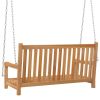 Swing Bench Solid Teak Wood 44.9"x23.6"x25.2" - Brown