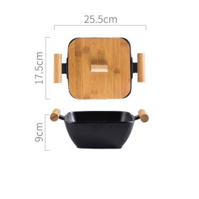 Creative Ceramic Bowl For Household Heat Resistance (Color: Black)
