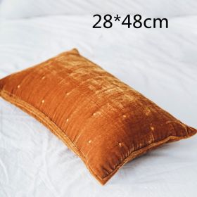 High Appearance Level Retro Brocade Throw Pillow Waist Pillow Back Pillow Cover (Option: Caramel color-28X48 without core)