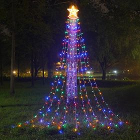 LED Five-pointed Star Waterfall Light To Decorate The Courtyard Outdoor (Option: Color-EU)