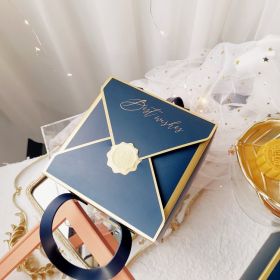 Festive Cookie Box Egg Yolk Pastry 6 Pieces Gift Packaging Box (Option: Navy Blue-Box of4)