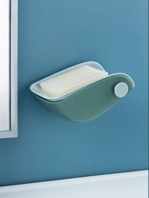 Soap Dish Rack Free Of Perforation And Creative Draining (Color: Green)